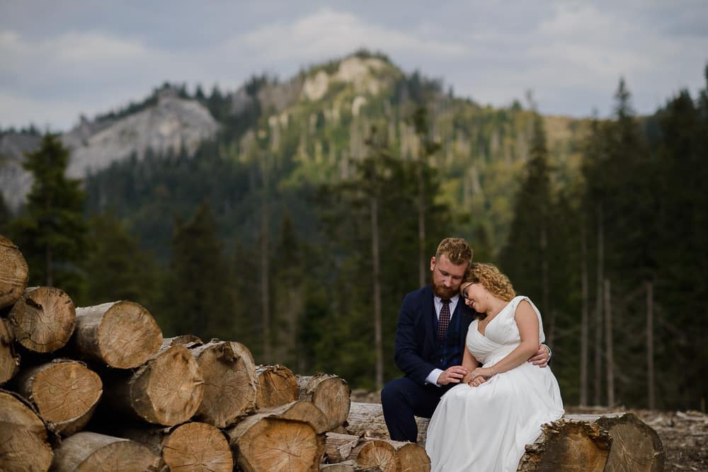 tatry, drzewo, para młoda, plener śłubny